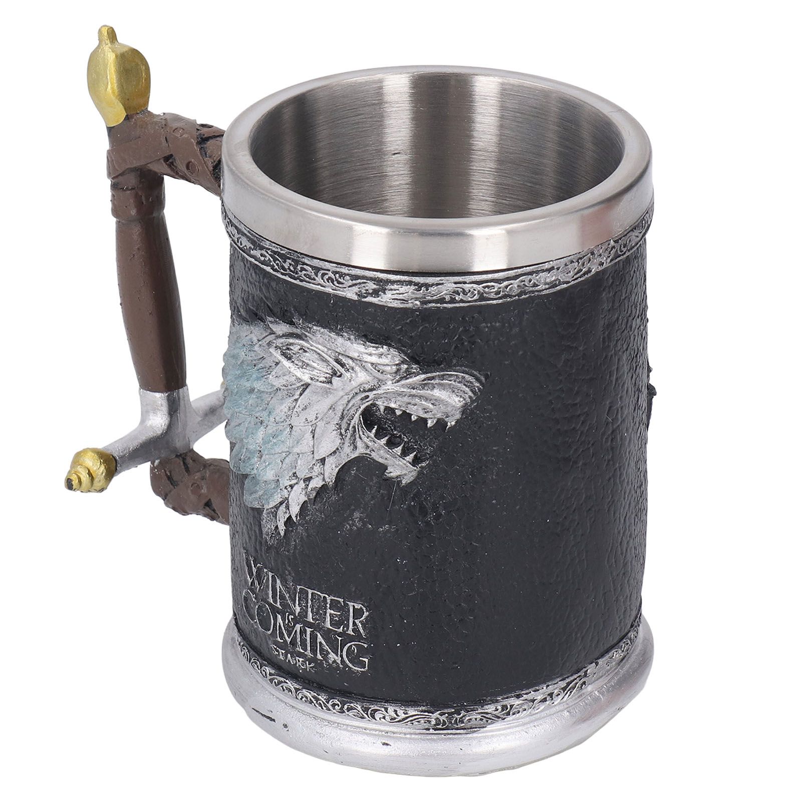 Stainless Steel Liner Mug Resin Decorative Hand Painted Beer Cup for Home Bar view 5