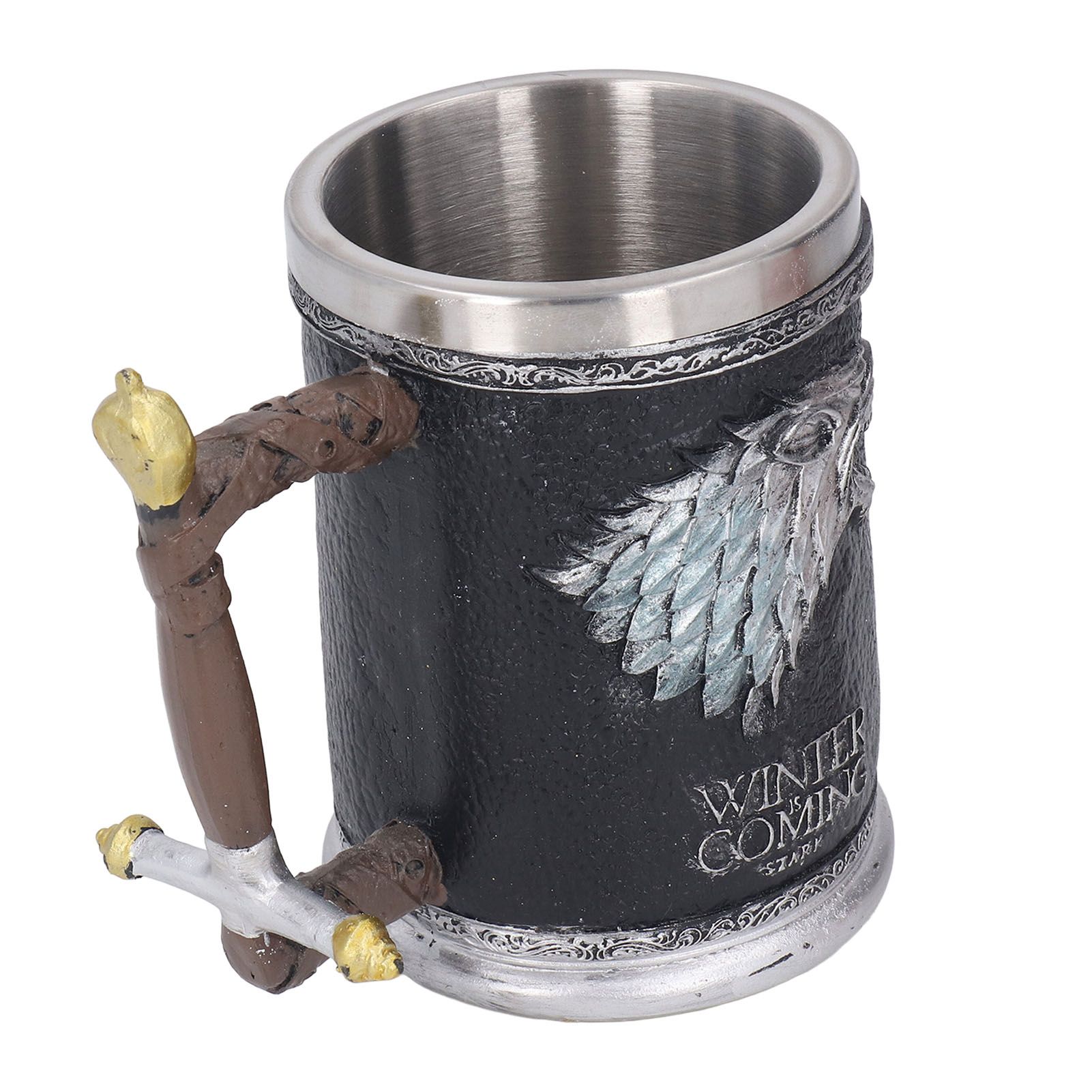 Stainless Steel Liner Mug Resin Decorative Hand Painted Beer Cup for Home Bar view 6