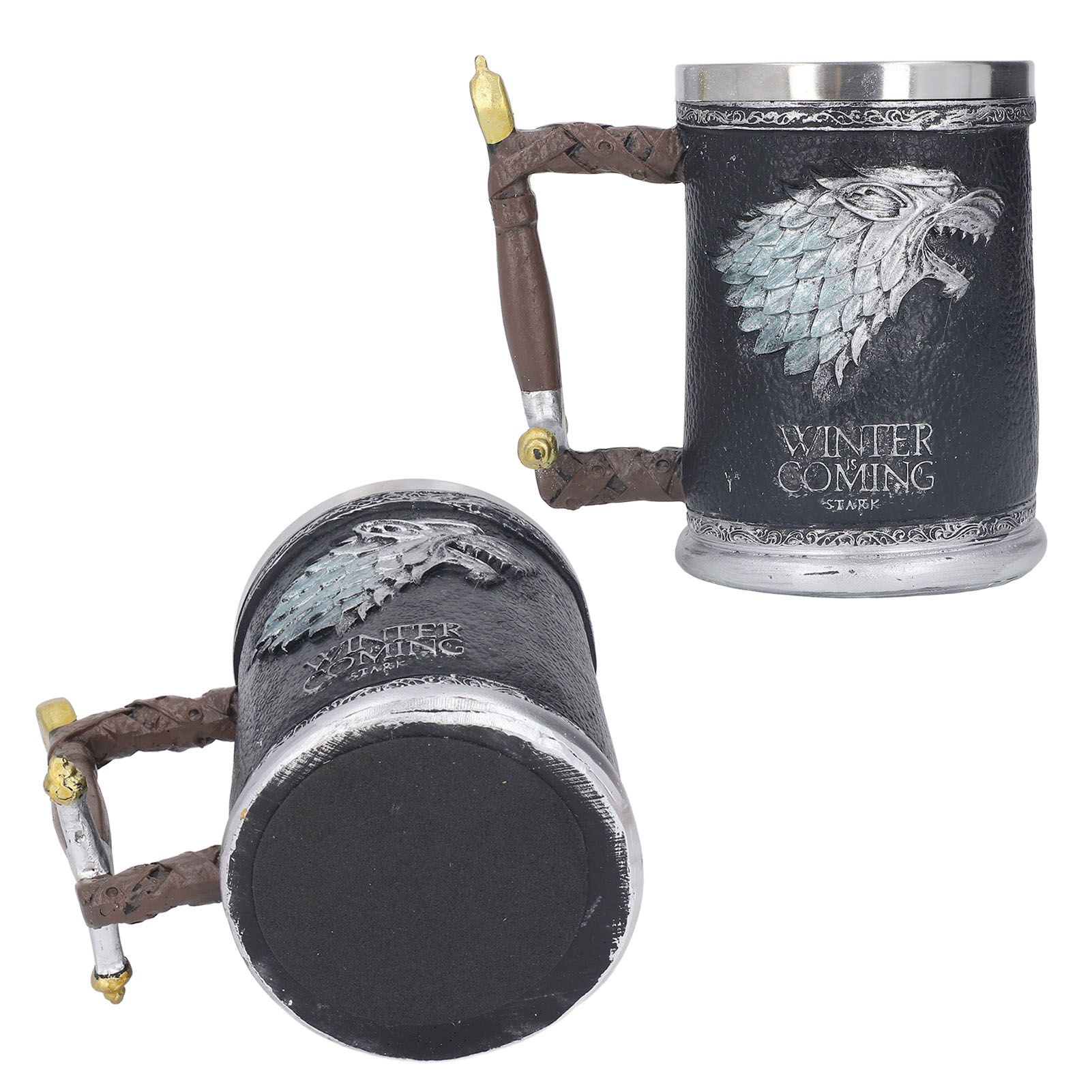 Stainless Steel Liner Mug Resin Decorative Hand Painted Beer Cup for Home Bar view 9
