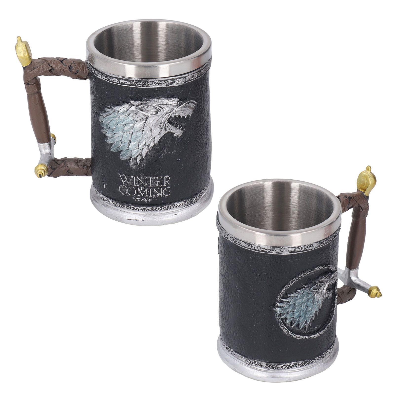 Stainless Steel Liner Mug Resin Decorative Hand Painted Beer Cup for Home Bar view 13