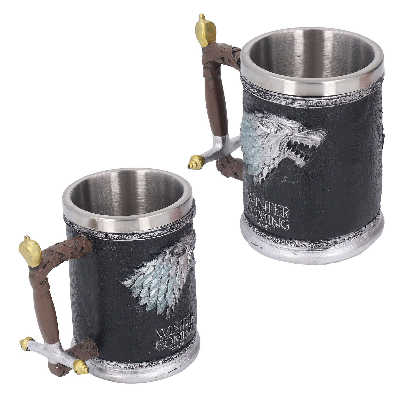 Stainless Steel Liner Mug Resin Decorative Hand Painted Beer Cup for Home Bar view 14