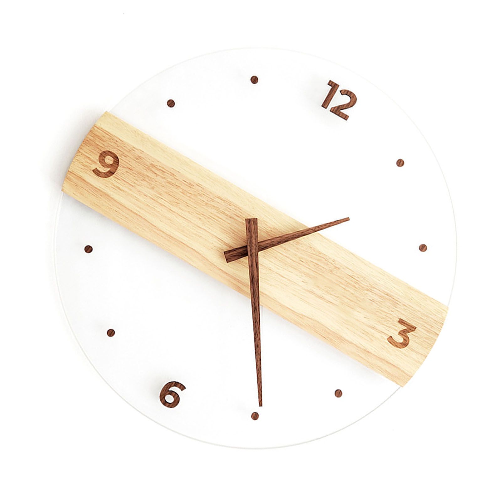 Wall Clock Silent Round Decorative Modern Acrylic Panel Hanging Clock for view 2