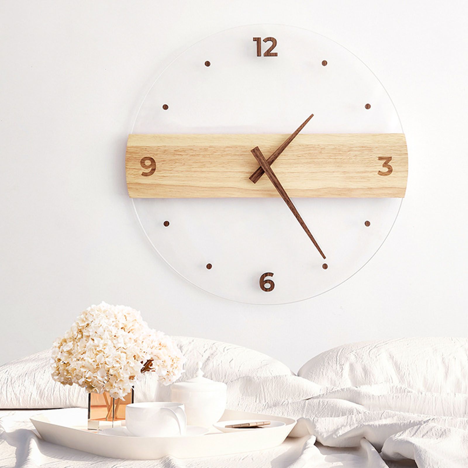 Wall Clock Silent Round Decorative Modern Acrylic Panel Hanging Clock for view 10