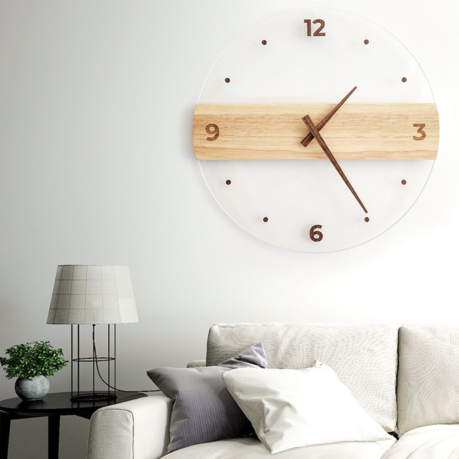 Wall Clock Silent Round Decorative Modern Acrylic Panel Hanging Clock for view 12