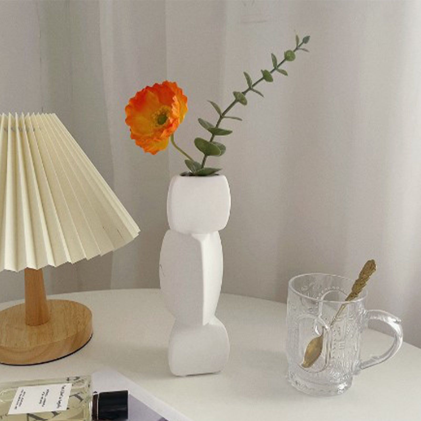 Lotus Root Shaped Vase Ingenious Pure Color Ceramic Decorative Flower Vase for view 11