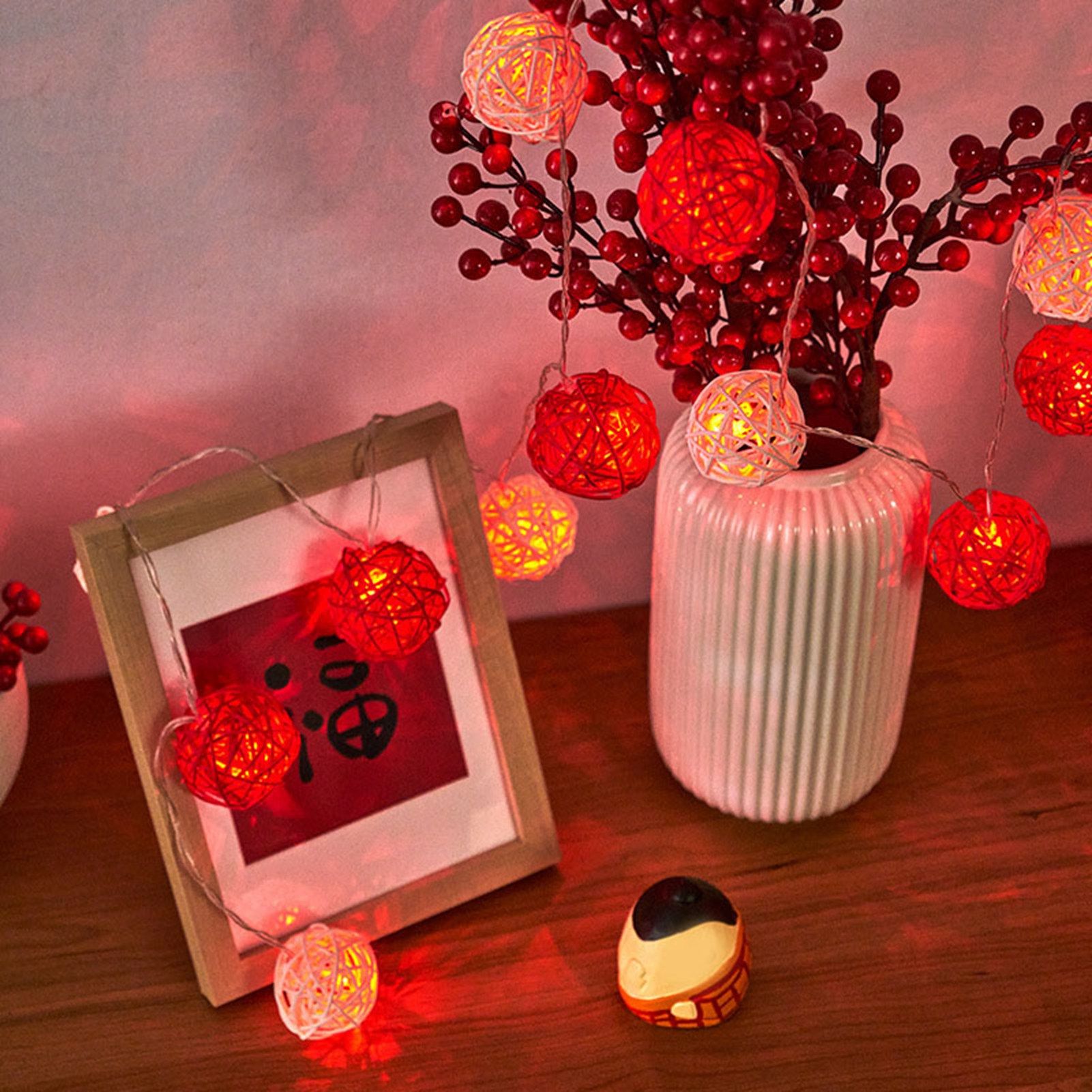 Rattan Ball String Light Decorative Romantic Rattan Ball String for Christmas view 8