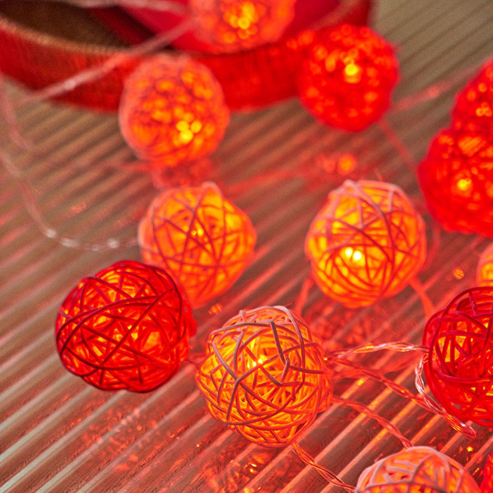 Rattan Ball String Light Decorative Romantic Rattan Ball String for Christmas view 7