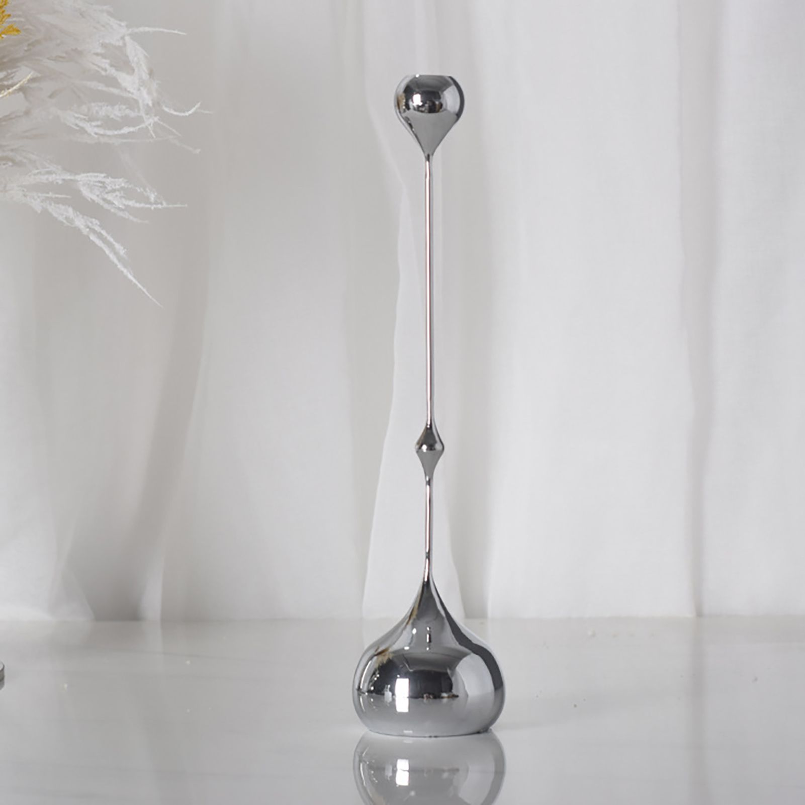 Candle Holder Ornament Stainless Steel Candlestick Holder Household Desktop view 7
