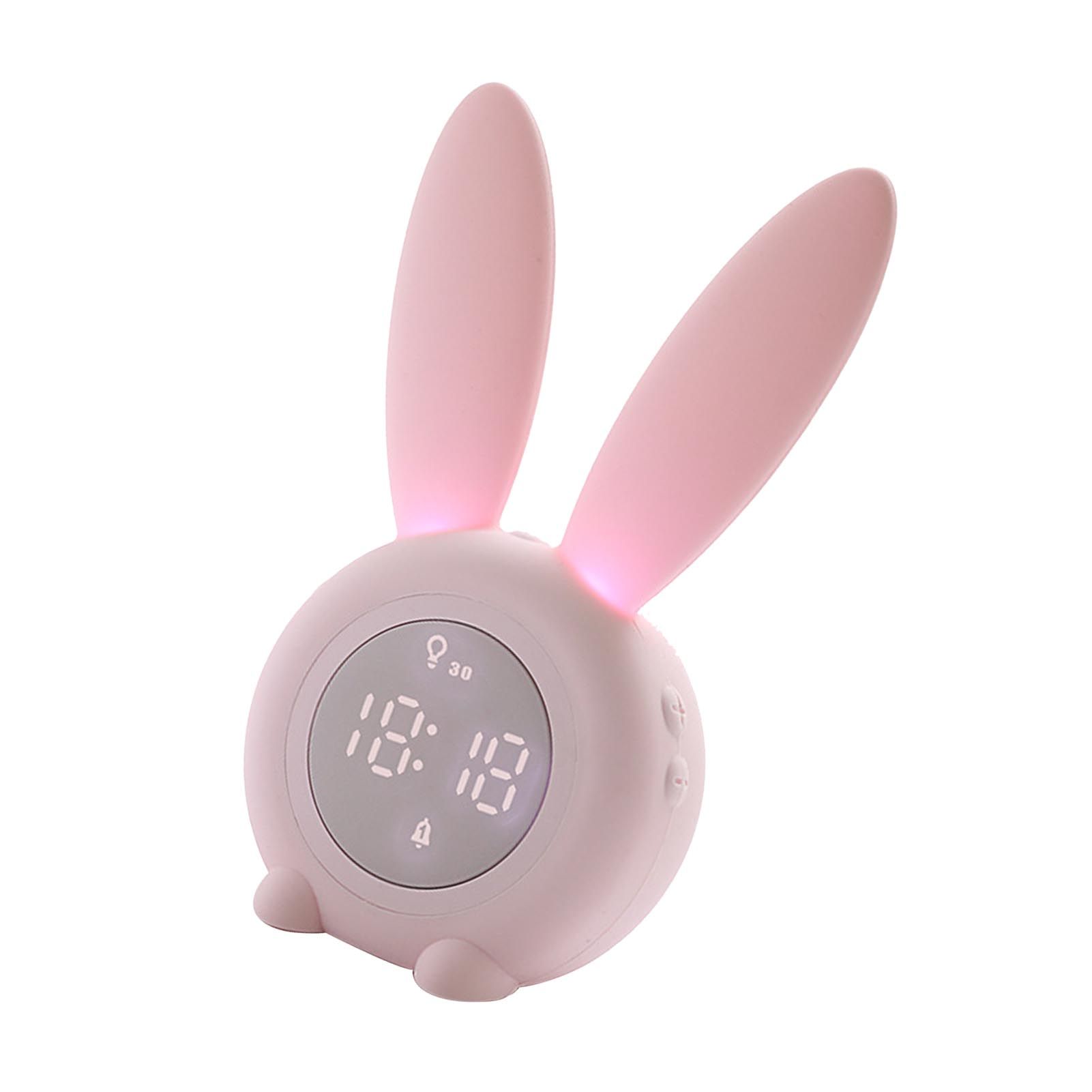 Digital Alarm Clock Cute Bunny Shape LED Night Light Luminous Digital Clock view 2