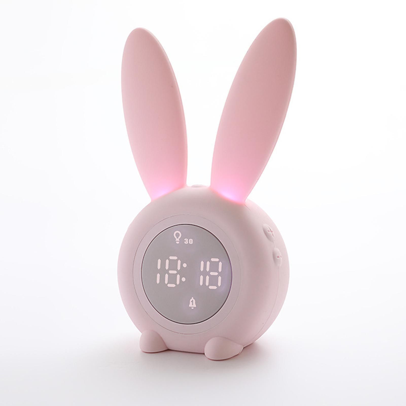Digital Alarm Clock Cute Bunny Shape LED Night Light Luminous Digital Clock view 13