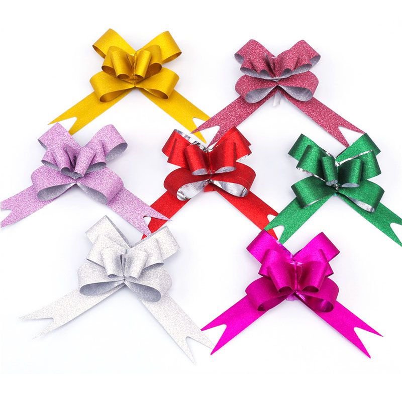 50PCS Pull Bows Bright Mixed Color Plated One Pull Molding Symmetrical