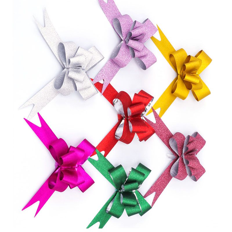 50PCS Pull Bows Bright Mixed Color Plated One Pull Molding Symmetrical view 2