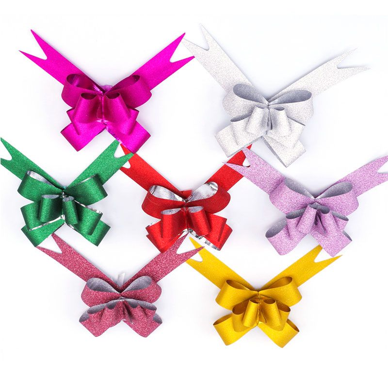 50PCS Pull Bows Bright Mixed Color Plated One Pull Molding Symmetrical view 3