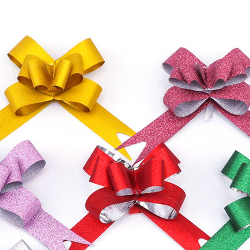 50PCS Pull Bows Bright Mixed Color Plated One Pull Molding Symmetrical view 9