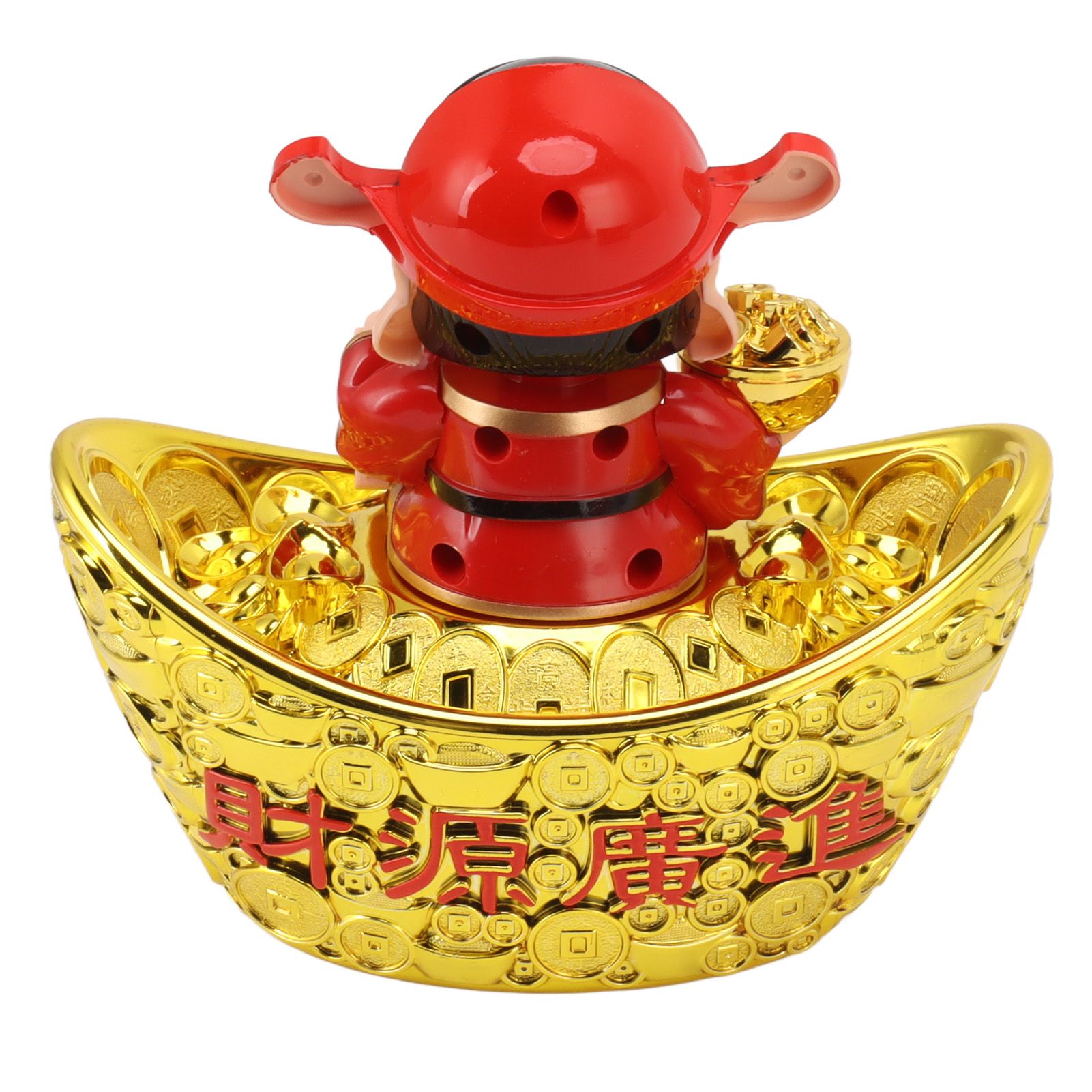 Wealth God Ornament Solar Panel Nodding Fortune Wealth Statue for Car view 7