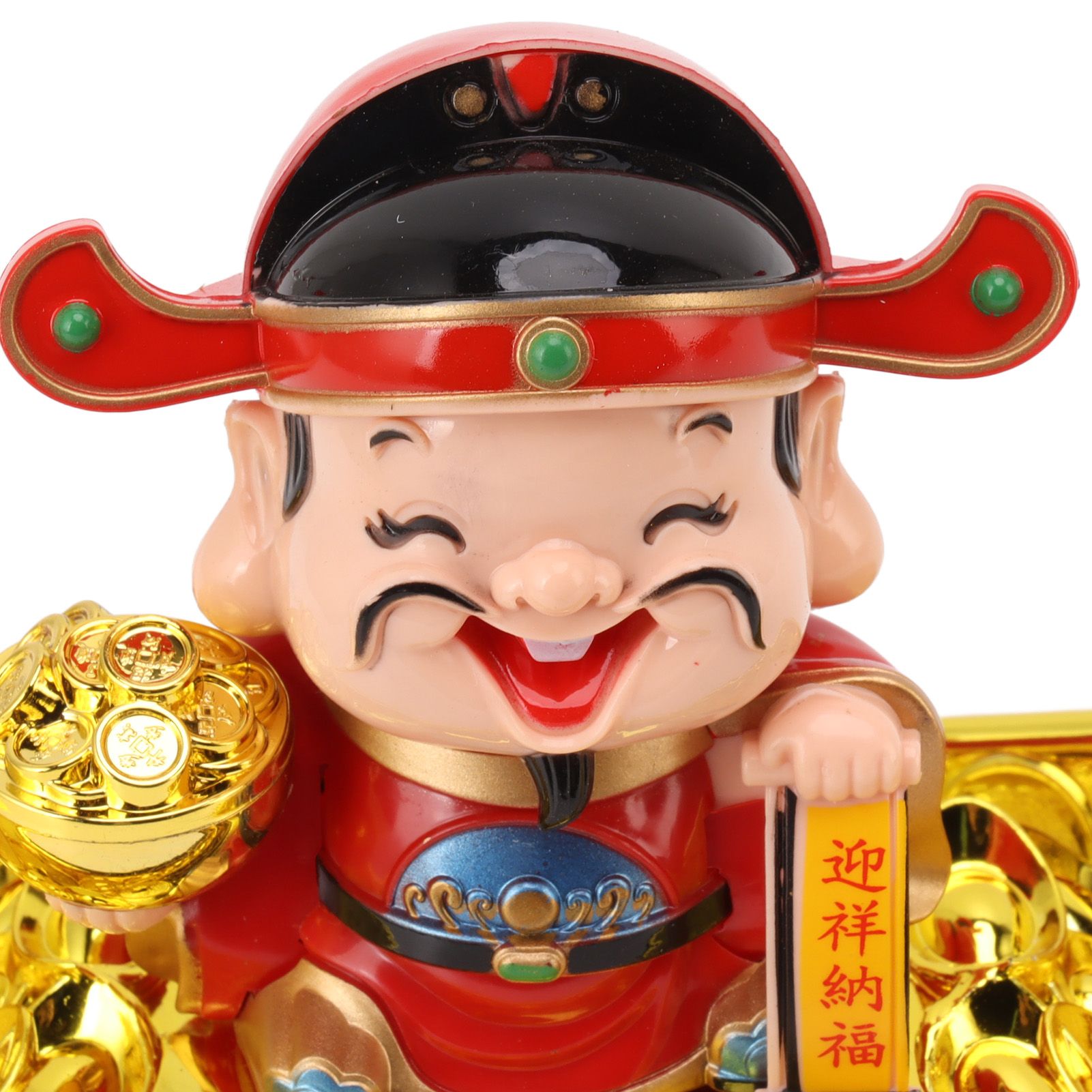 Wealth God Ornament Solar Panel Nodding Fortune Wealth Statue for Car view 13