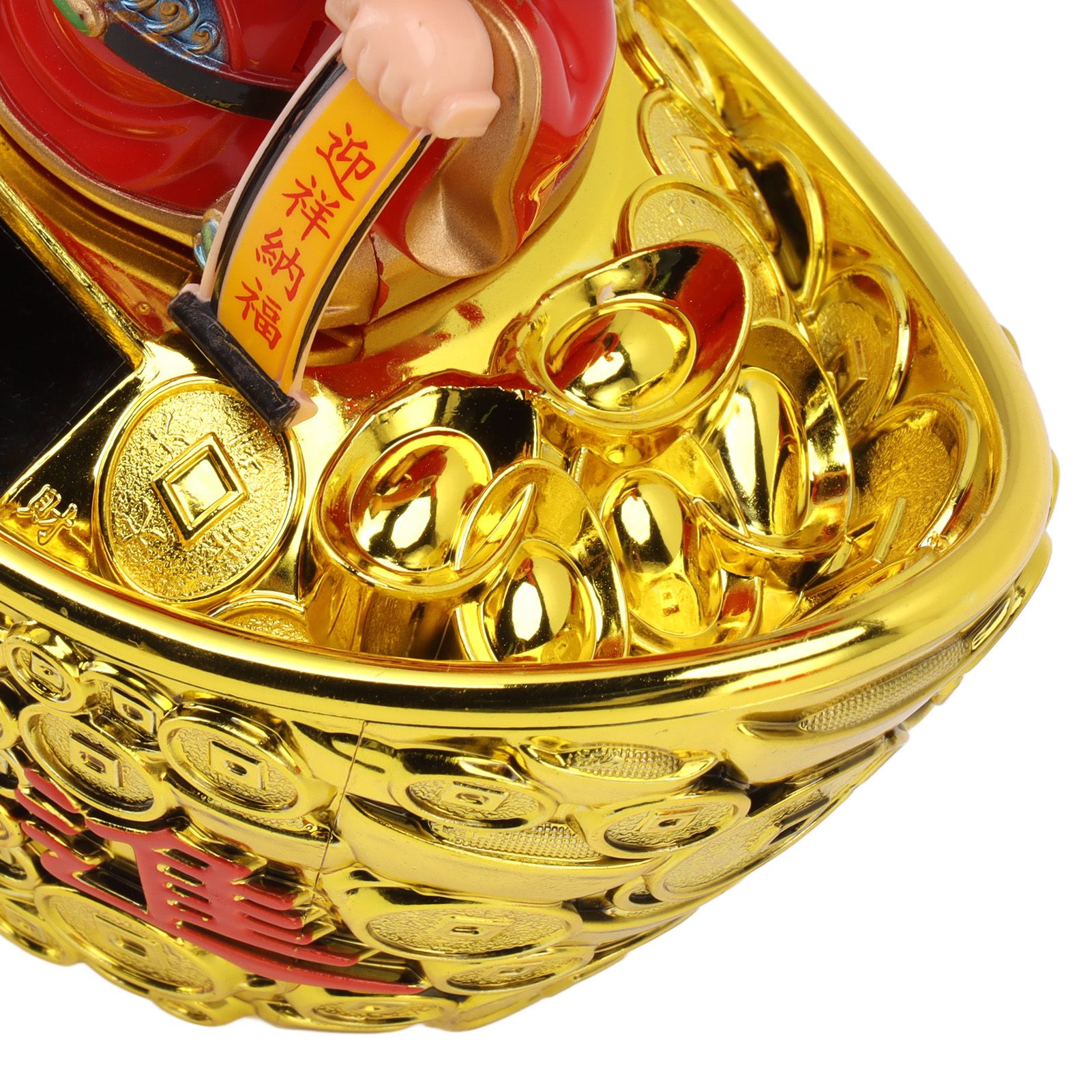 Wealth God Ornament Solar Panel Nodding Fortune Wealth Statue for Car view 15