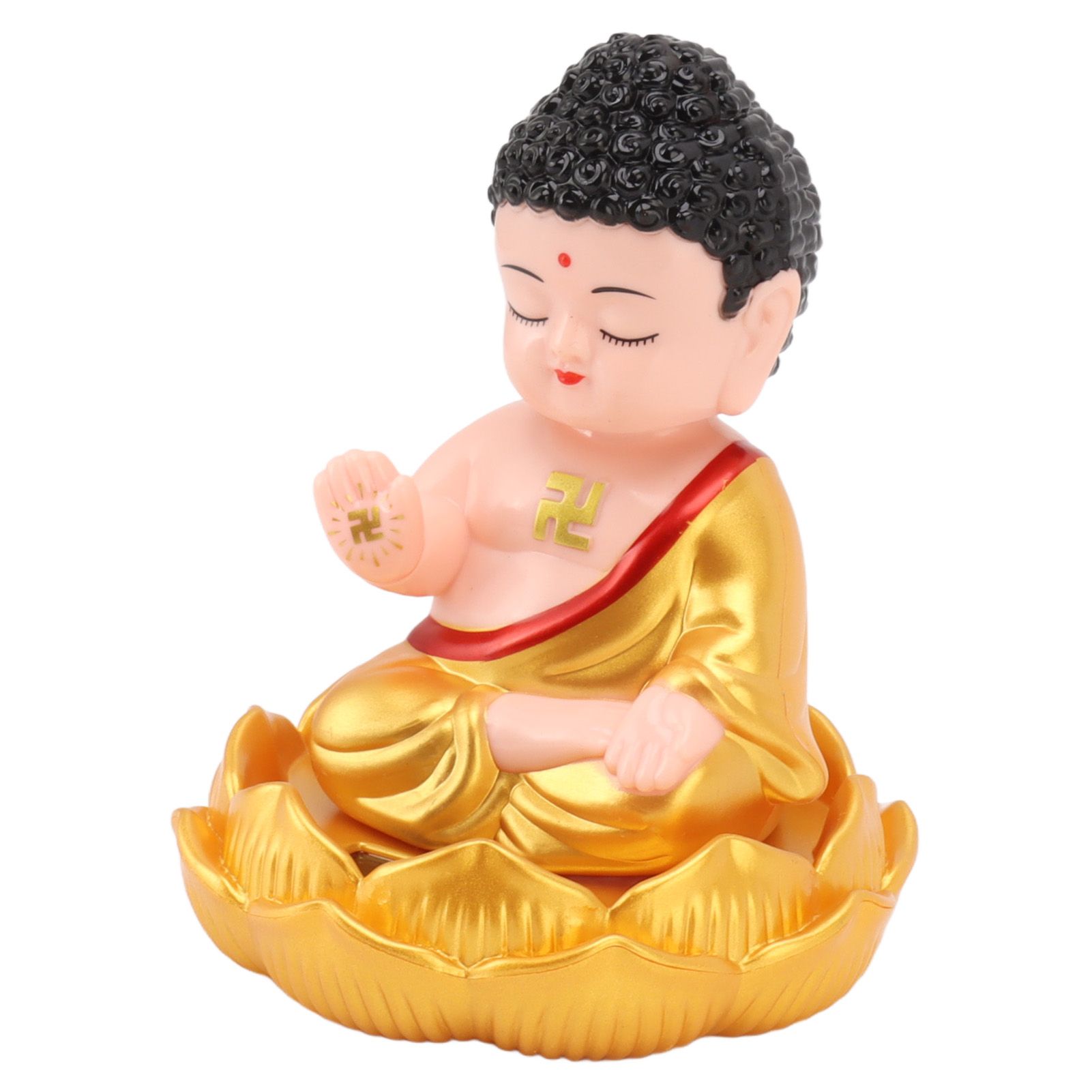 Buddha Ornament Solar Powered Light Energy Sensing Auto Nod Buddha Decoration view 2