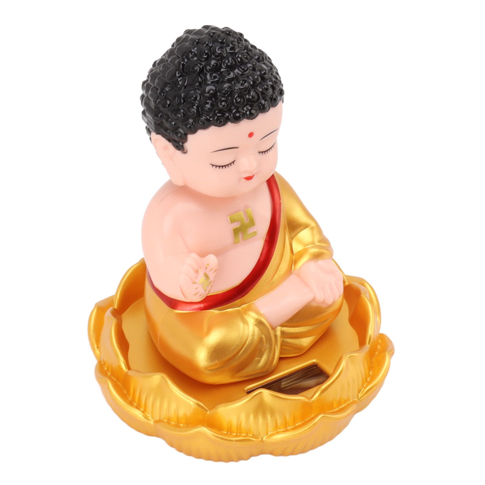 Buddha Ornament Solar Powered Light Energy Sensing Auto Nod Buddha Decoration view 3