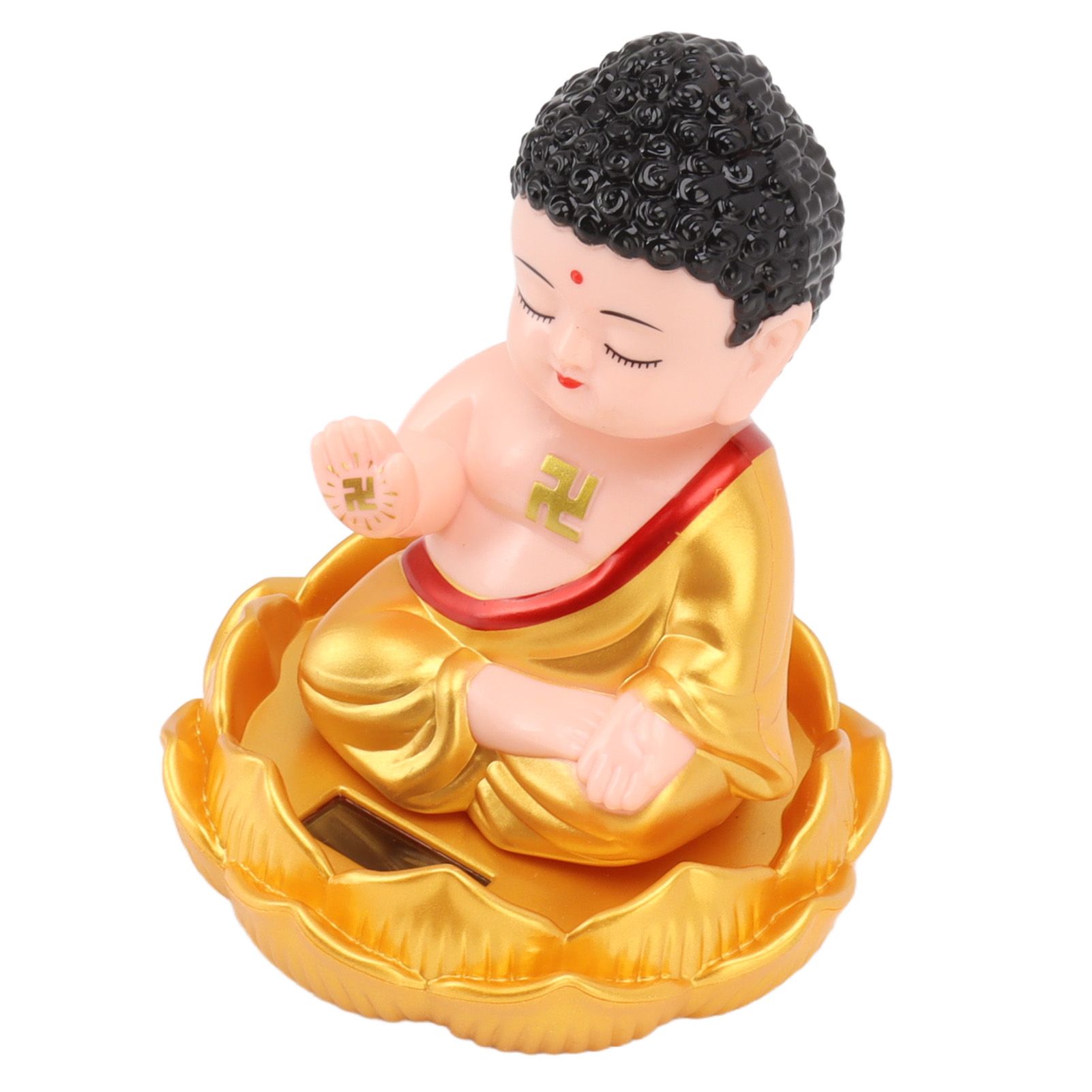 Buddha Ornament Solar Powered Light Energy Sensing Auto Nod Buddha Decoration view 4