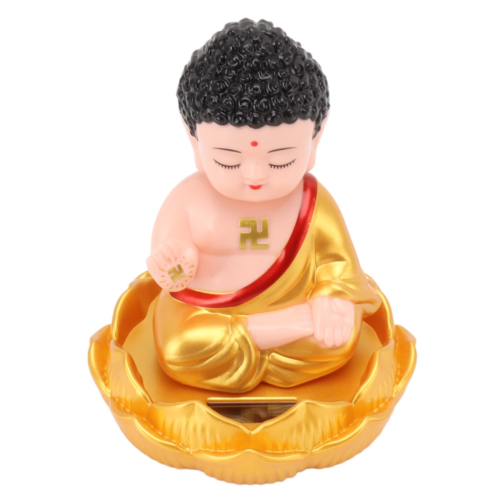 Buddha Ornament Solar Powered Light Energy Sensing Auto Nod Buddha Decoration view 5