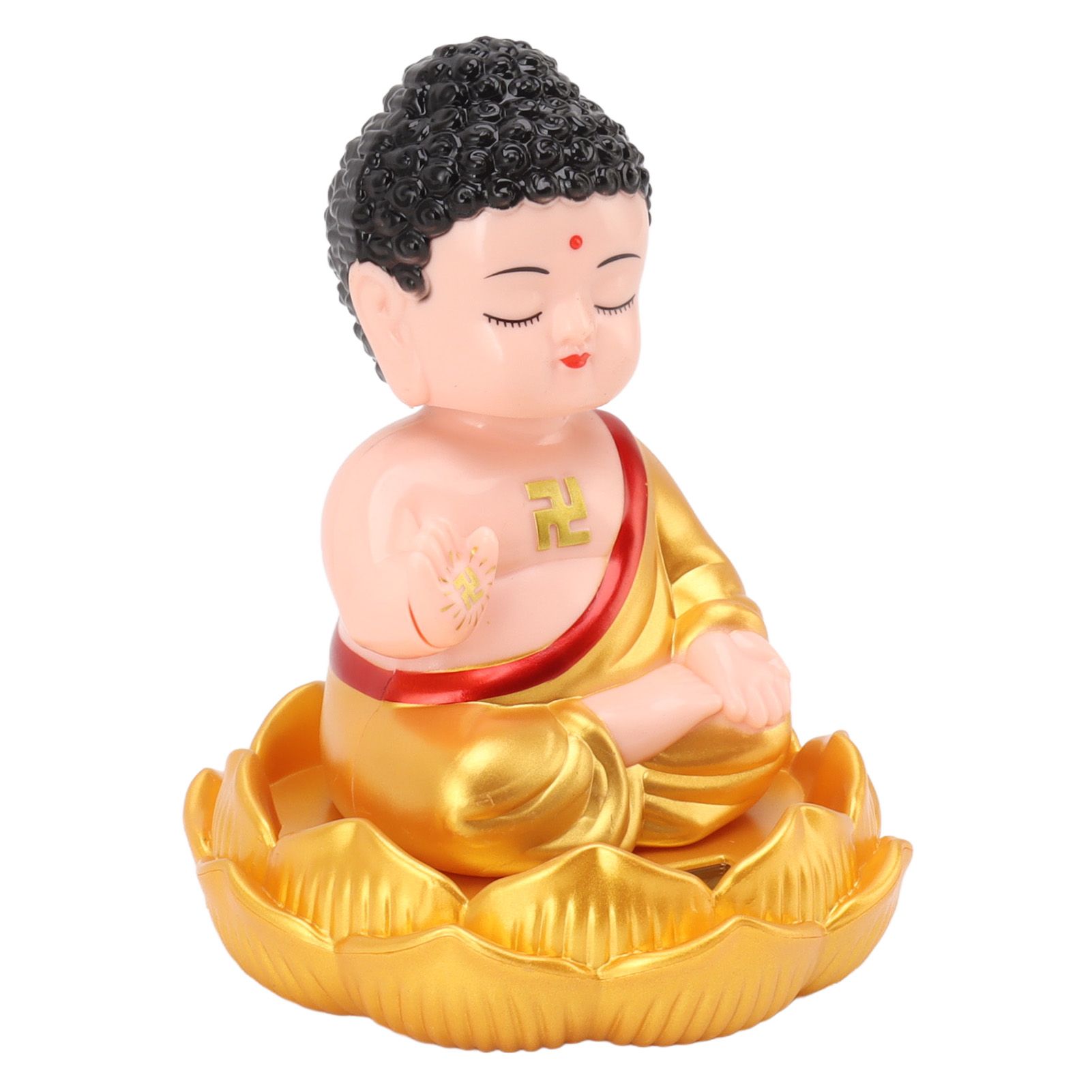 Buddha Ornament Solar Powered Light Energy Sensing Auto Nod Buddha Decoration view 7