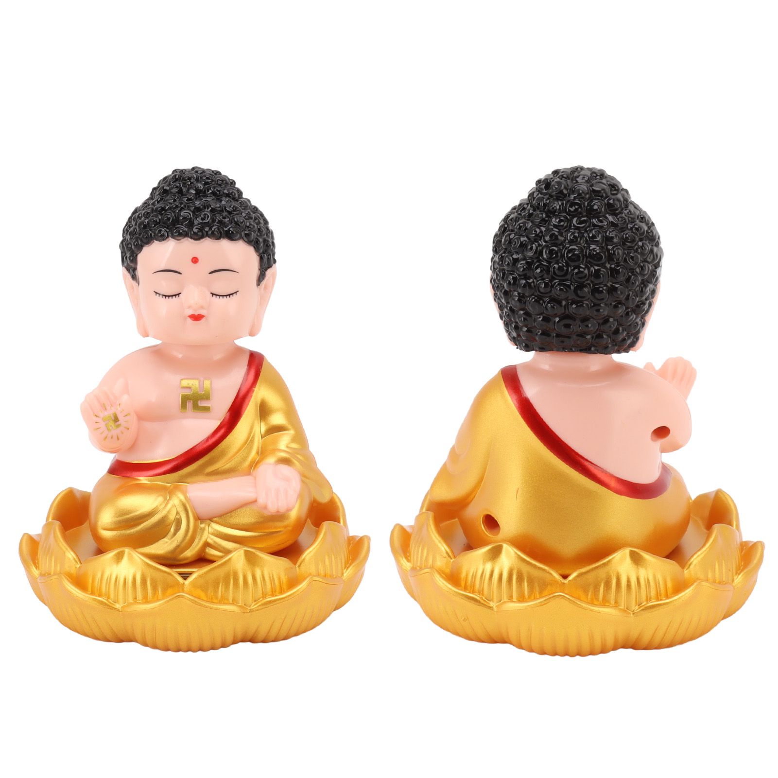 Buddha Ornament Solar Powered Light Energy Sensing Auto Nod Buddha Decoration view 10