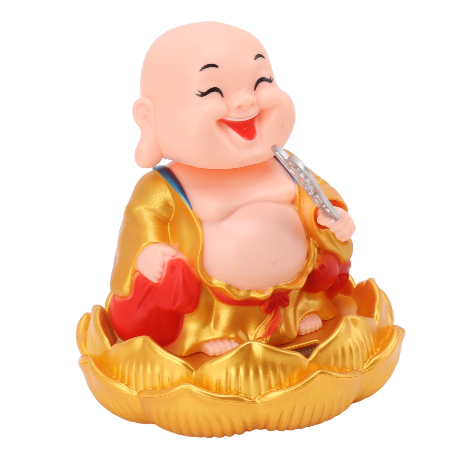 Solar Buddha Statue Solar Nodding Maitreya Car Ornament Decoration Shaking view 2