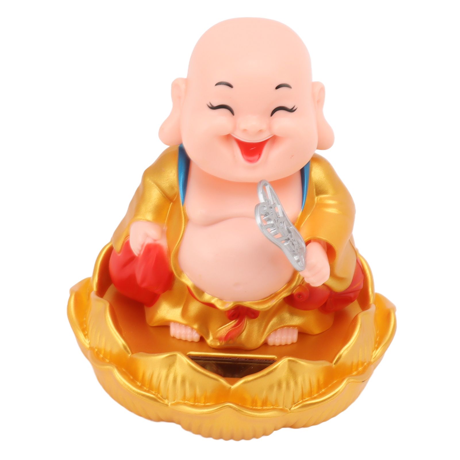 Solar Buddha Statue Solar Nodding Maitreya Car Ornament Decoration Shaking view 5