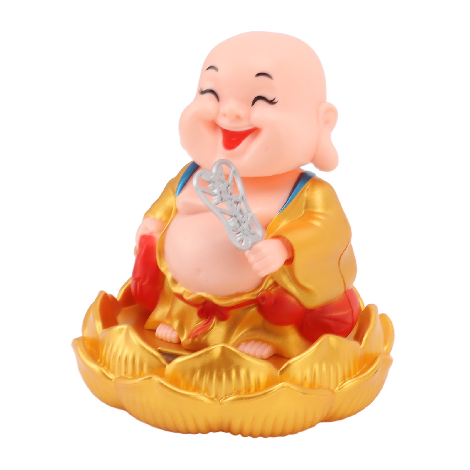 Solar Buddha Statue Solar Nodding Maitreya Car Ornament Decoration Shaking view 6
