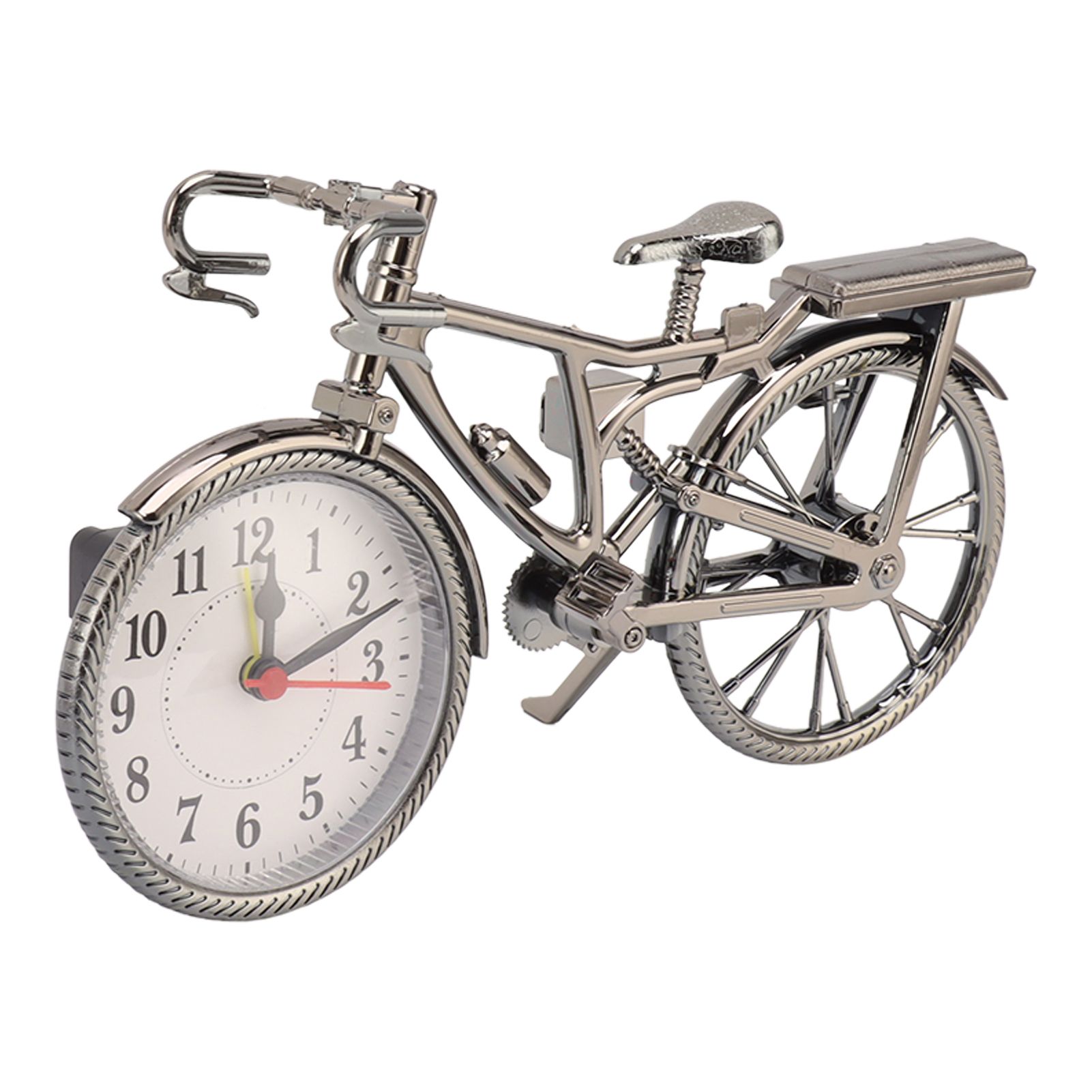 Bike Clock Lifelike Vintage Decorative Ornament Compact Table Alarm Clock for view 2