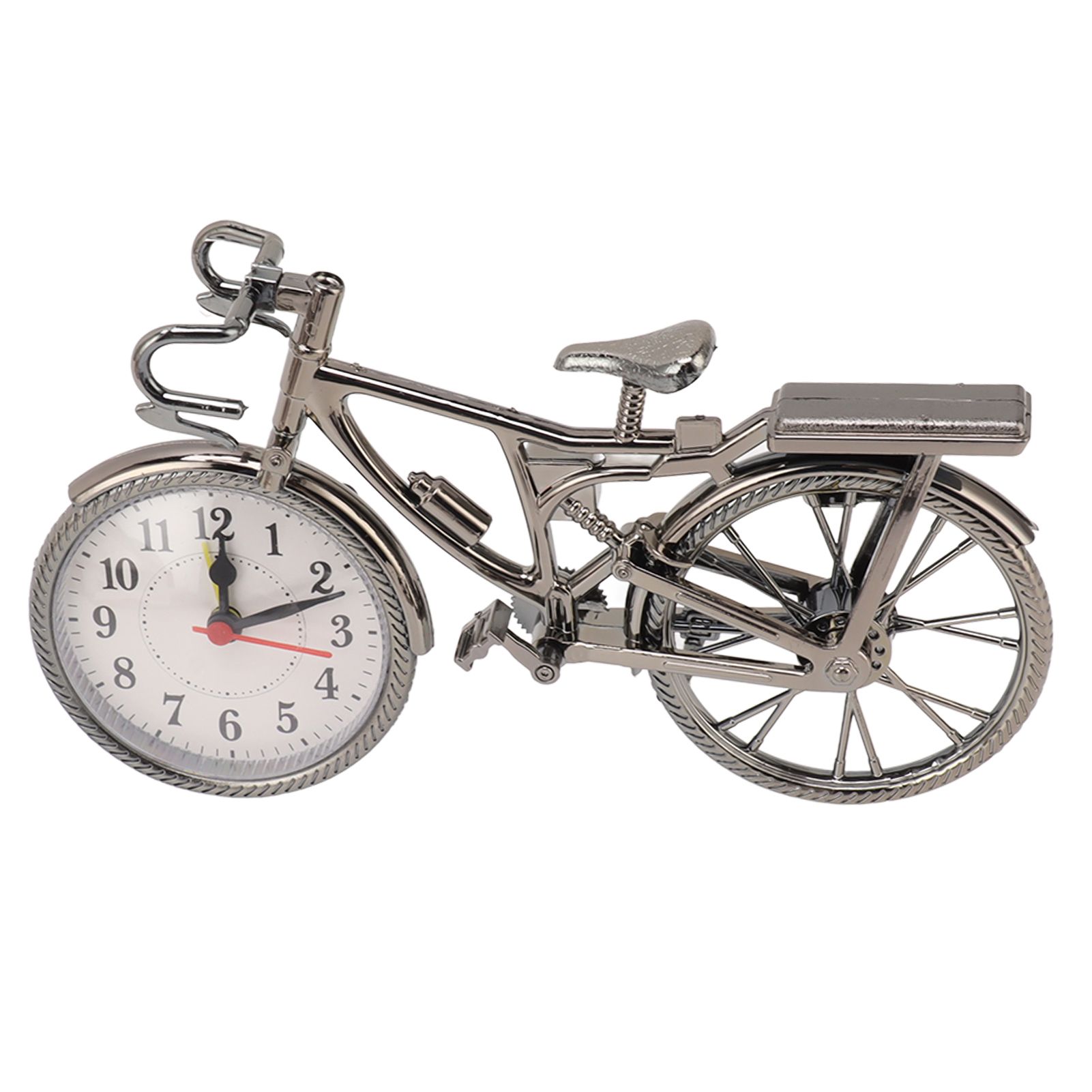 Bike Clock Lifelike Vintage Decorative Ornament Compact Table Alarm Clock for view 9