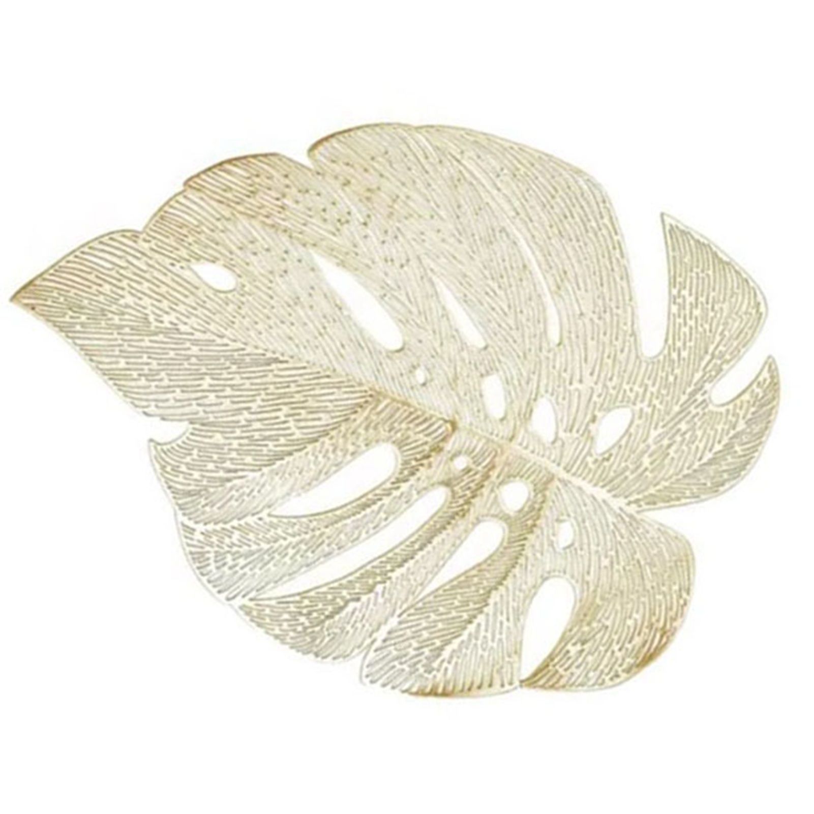 6Pcs Insulation Placemat Hollow Out Simulation Leaf Shape Heat Resistant PVC view 2