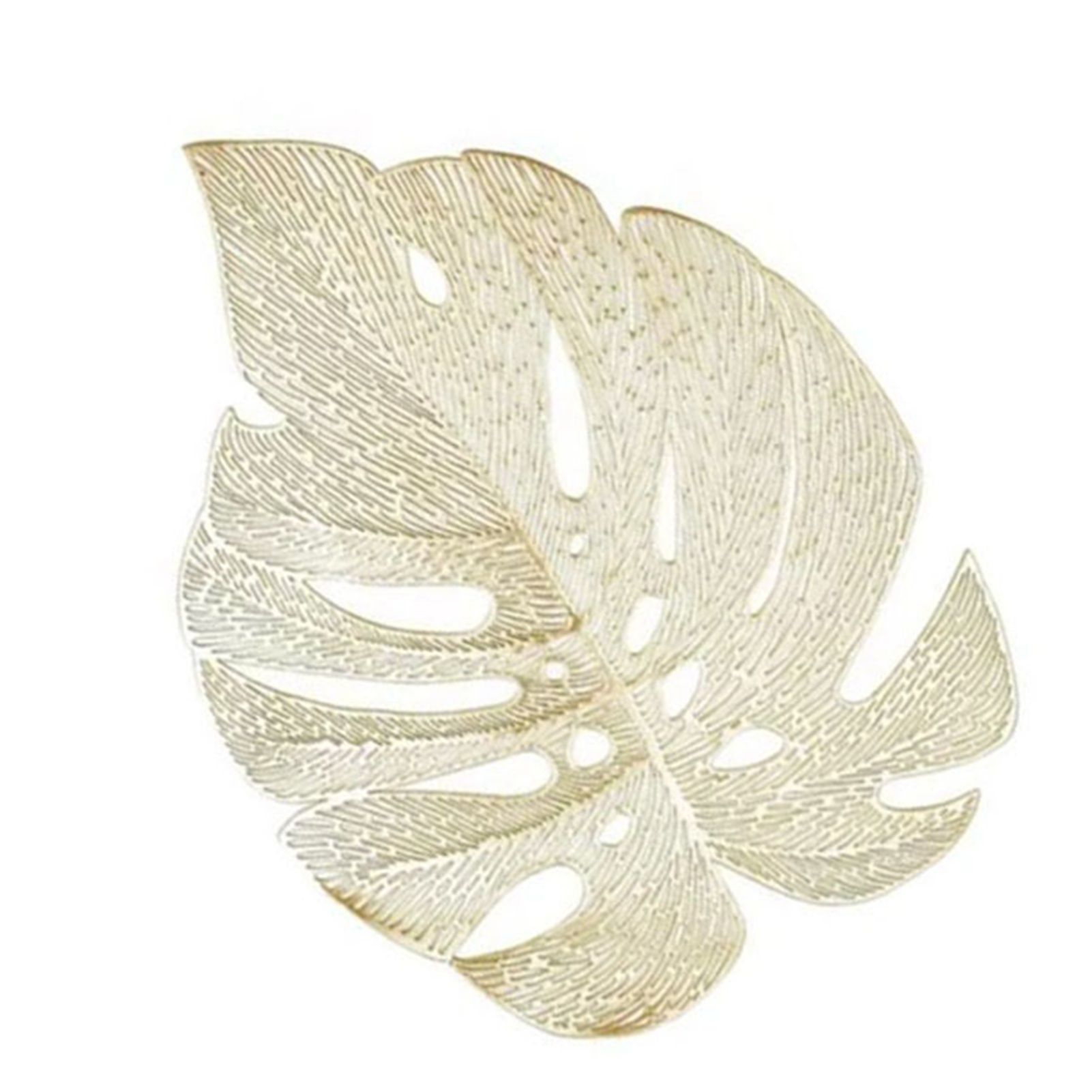 6Pcs Insulation Placemat Hollow Out Simulation Leaf Shape Heat Resistant PVC view 5
