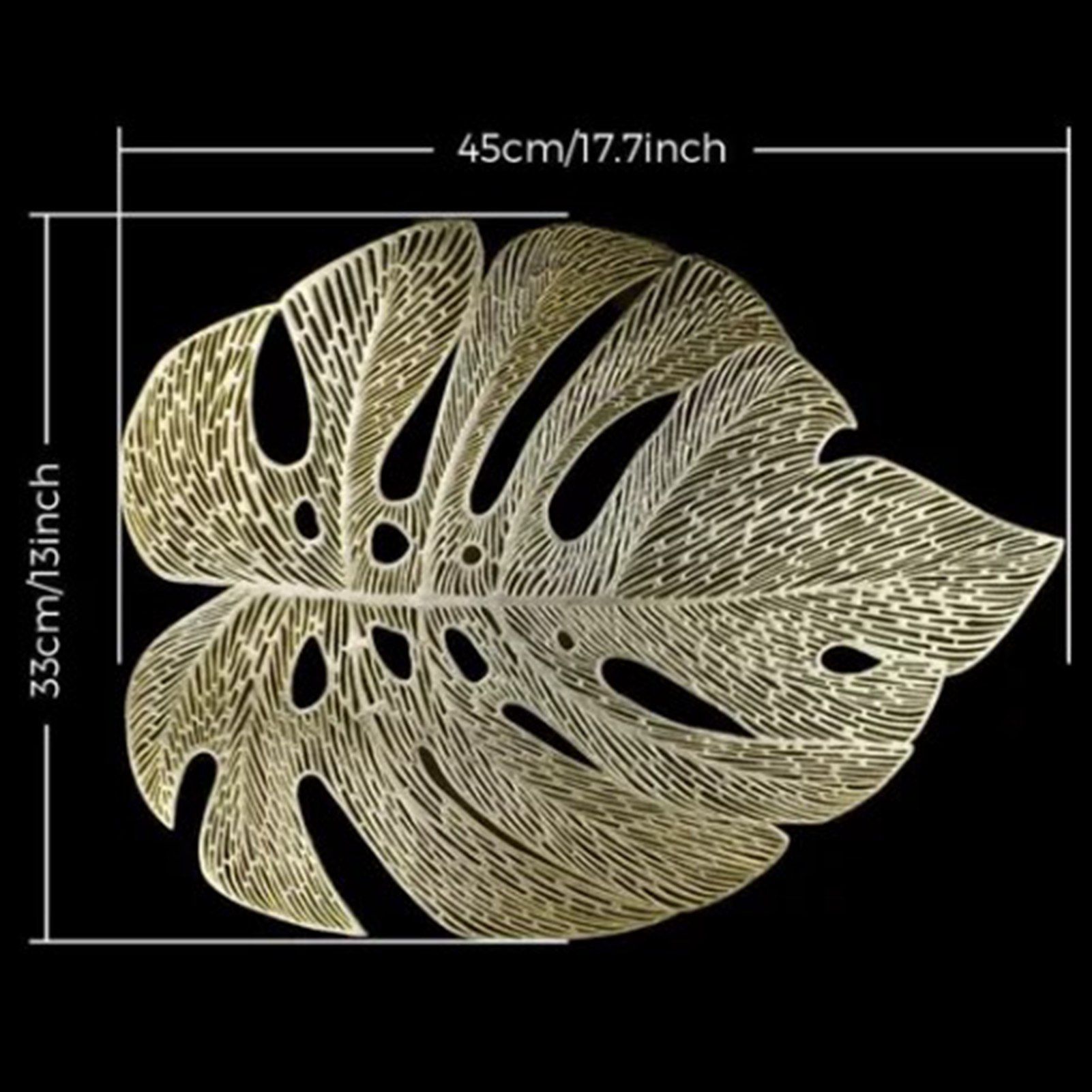 6Pcs Insulation Placemat Hollow Out Simulation Leaf Shape Heat Resistant PVC view 10