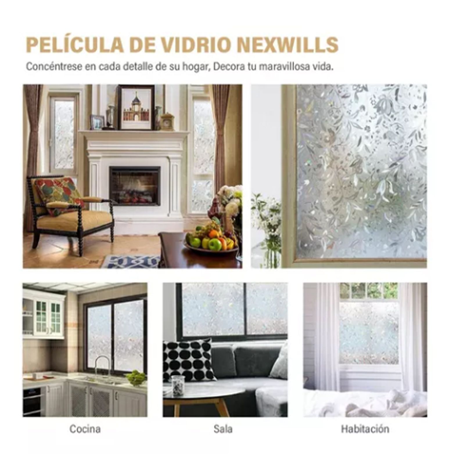 60x300cm 3D Tulip Pattern Self Adhesive Window Privacy Film Static Cling view 12