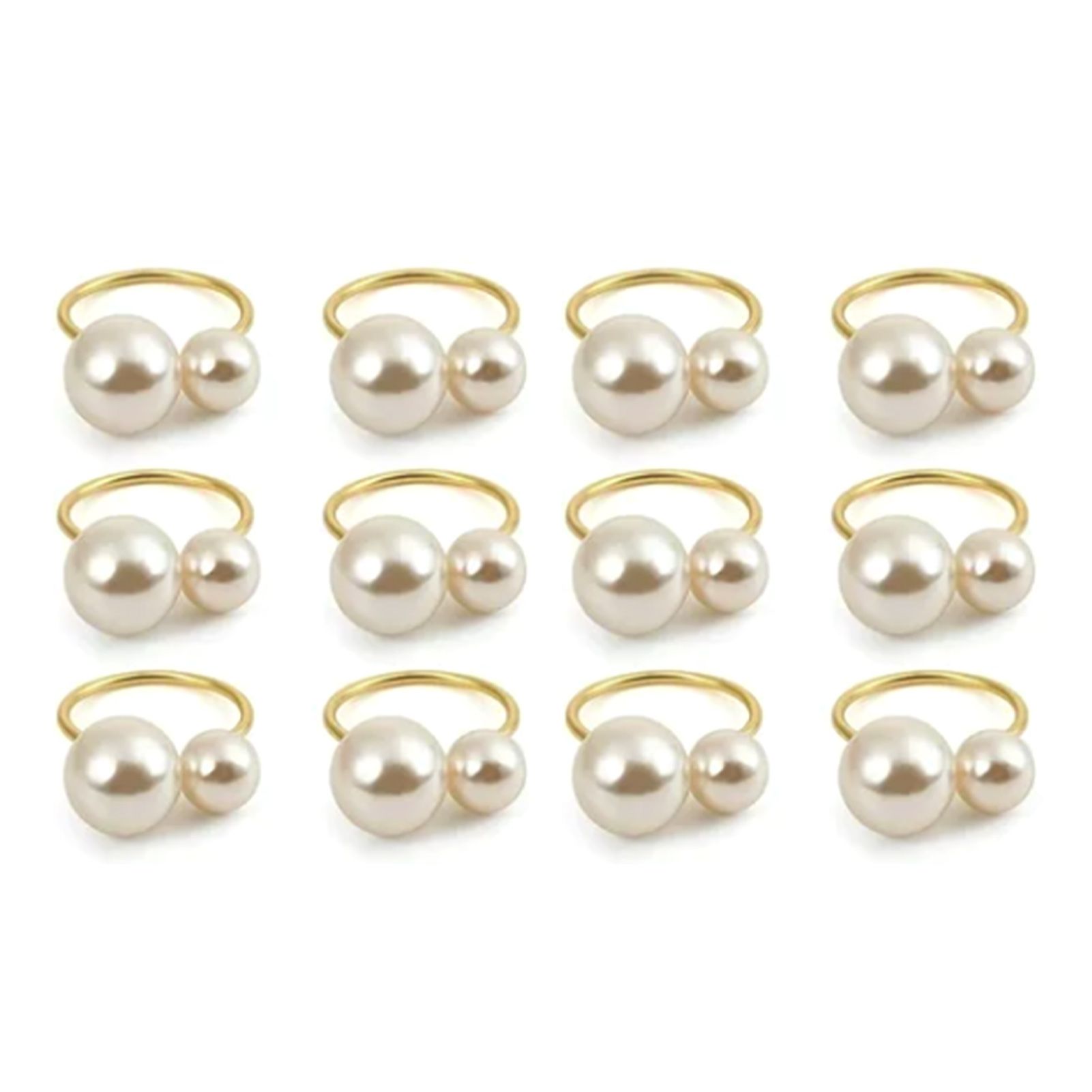 12pcs Napkin Ring Washable Decorative Exquisite Metal Napkin Ring Buckle for