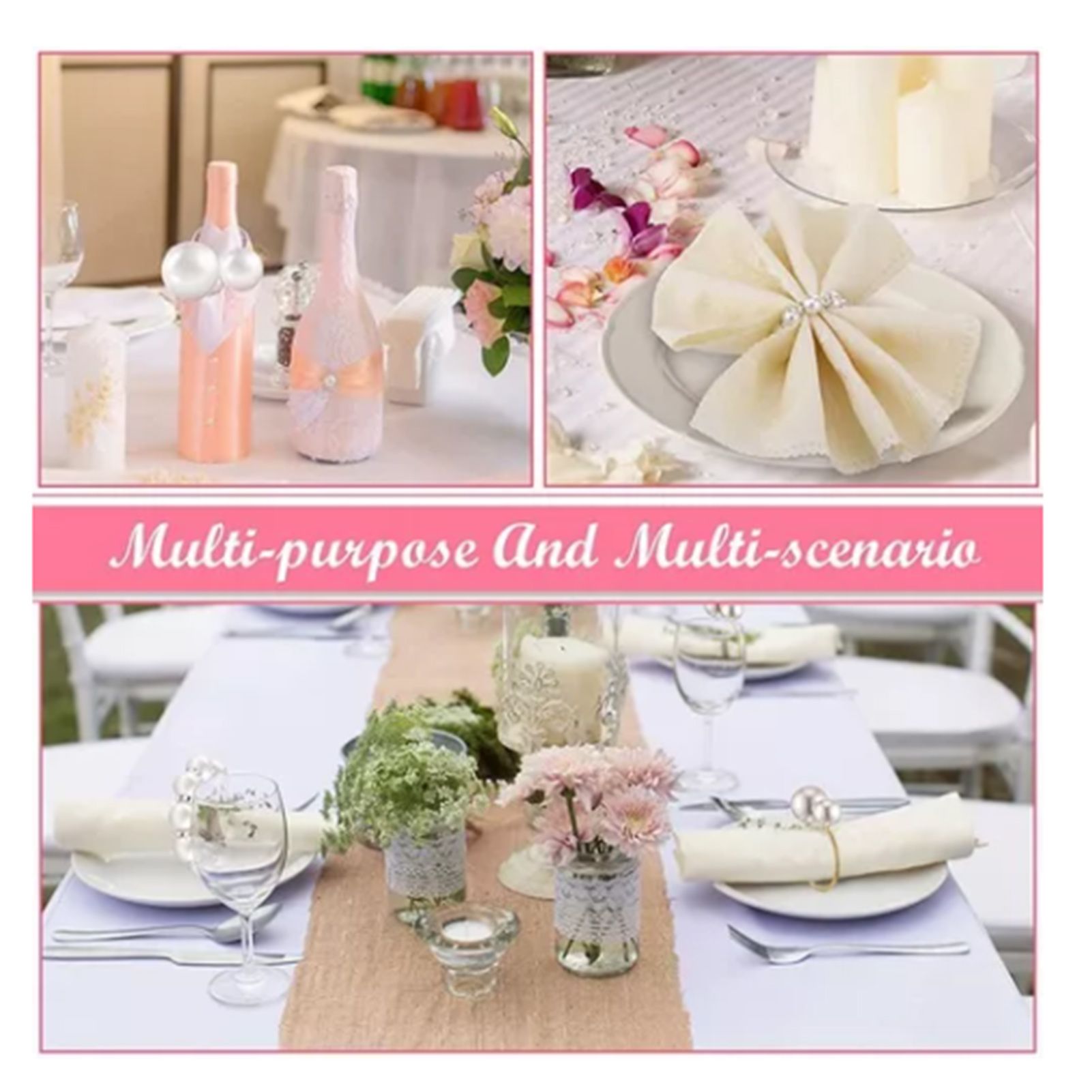 12pcs Napkin Ring Washable Decorative Exquisite Metal Napkin Ring Buckle for view 5