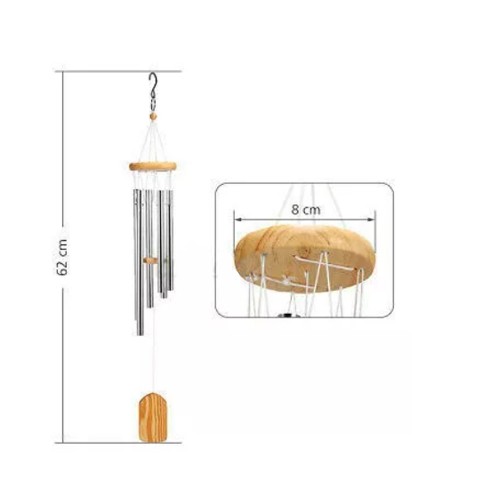 Wind Chimes Outdoor Sympathy Memorial Wind Chimes with Metal Tubes for Home view 6
