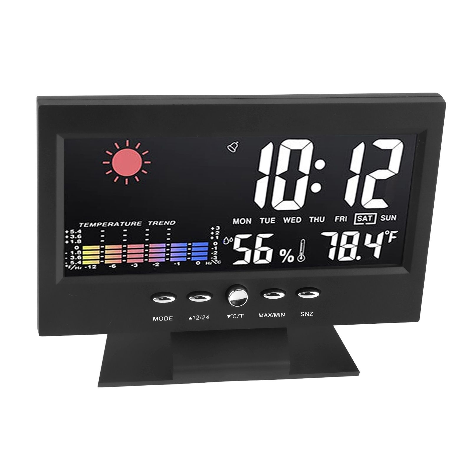 Weather Forecast Clock ABS LED Color Screen Multifunctional Temperature view 3