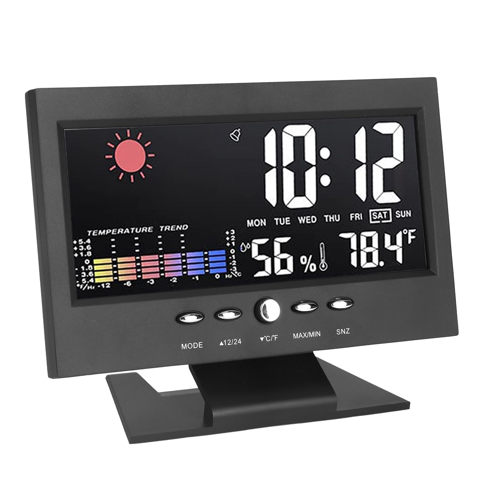 Weather Forecast Clock ABS LED Color Screen Multifunctional Temperature view 4