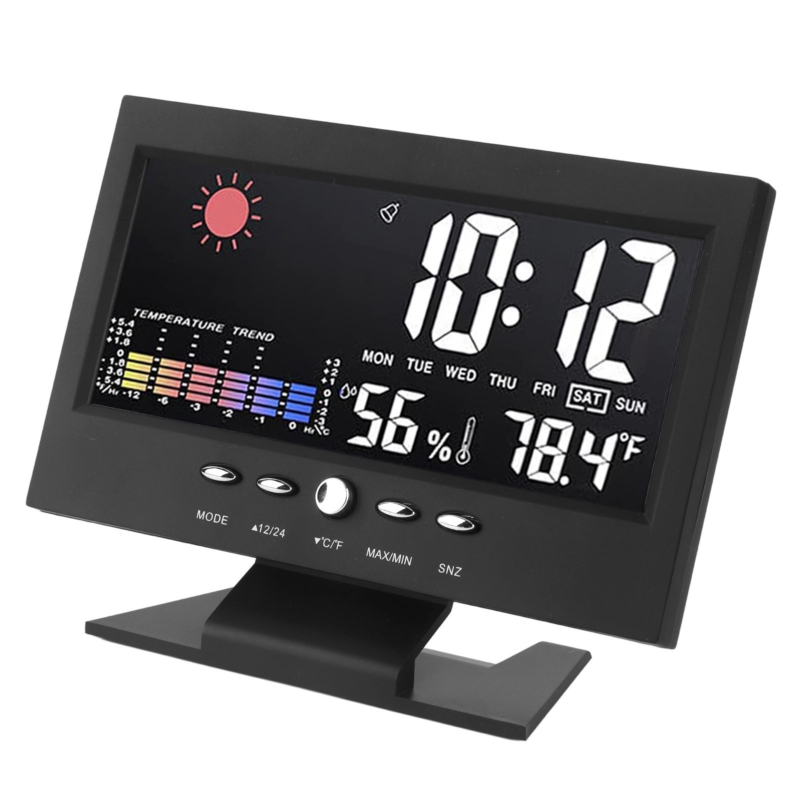 Weather Forecast Clock ABS LED Color Screen Multifunctional Temperature view 7