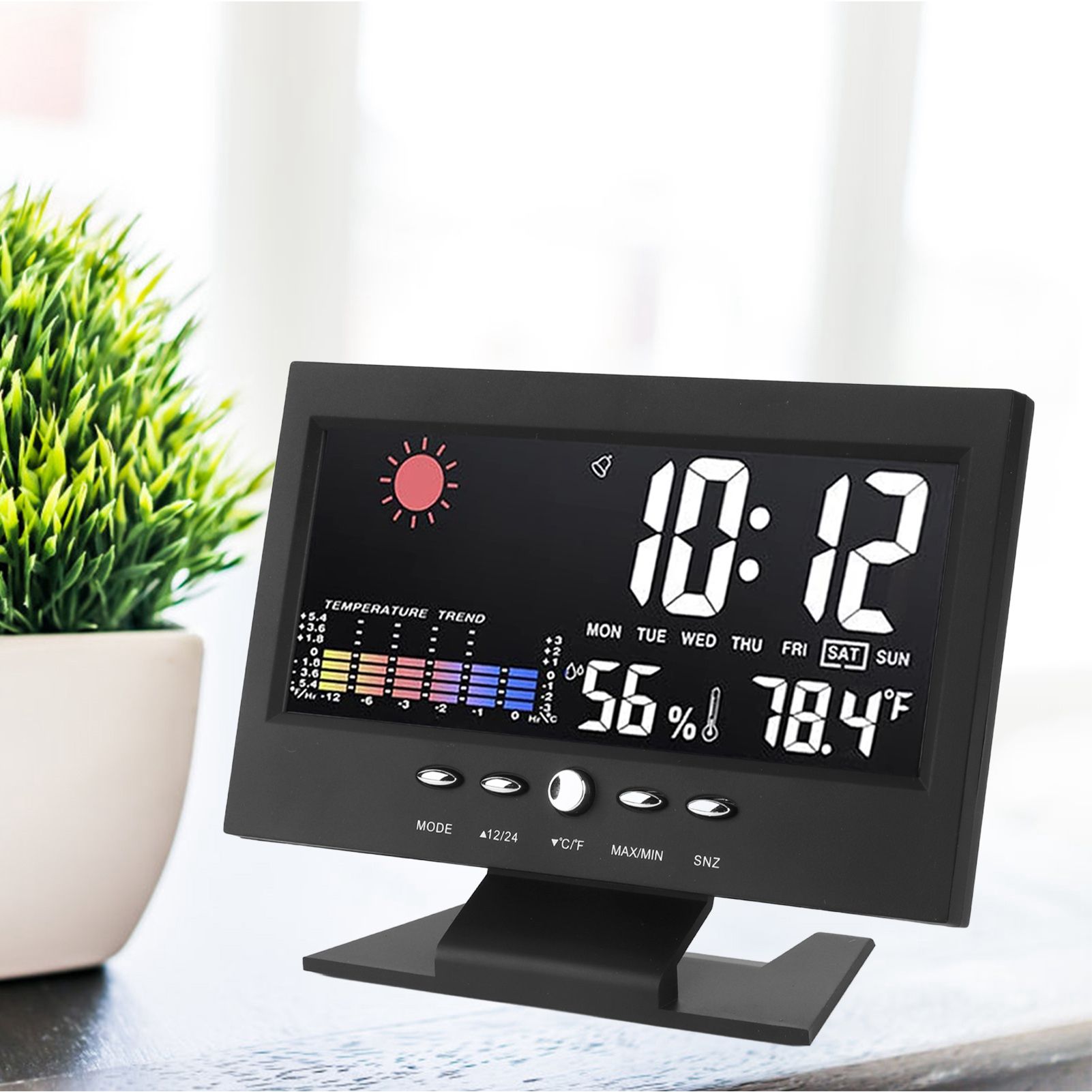 Weather Forecast Clock ABS LED Color Screen Multifunctional Temperature view 11