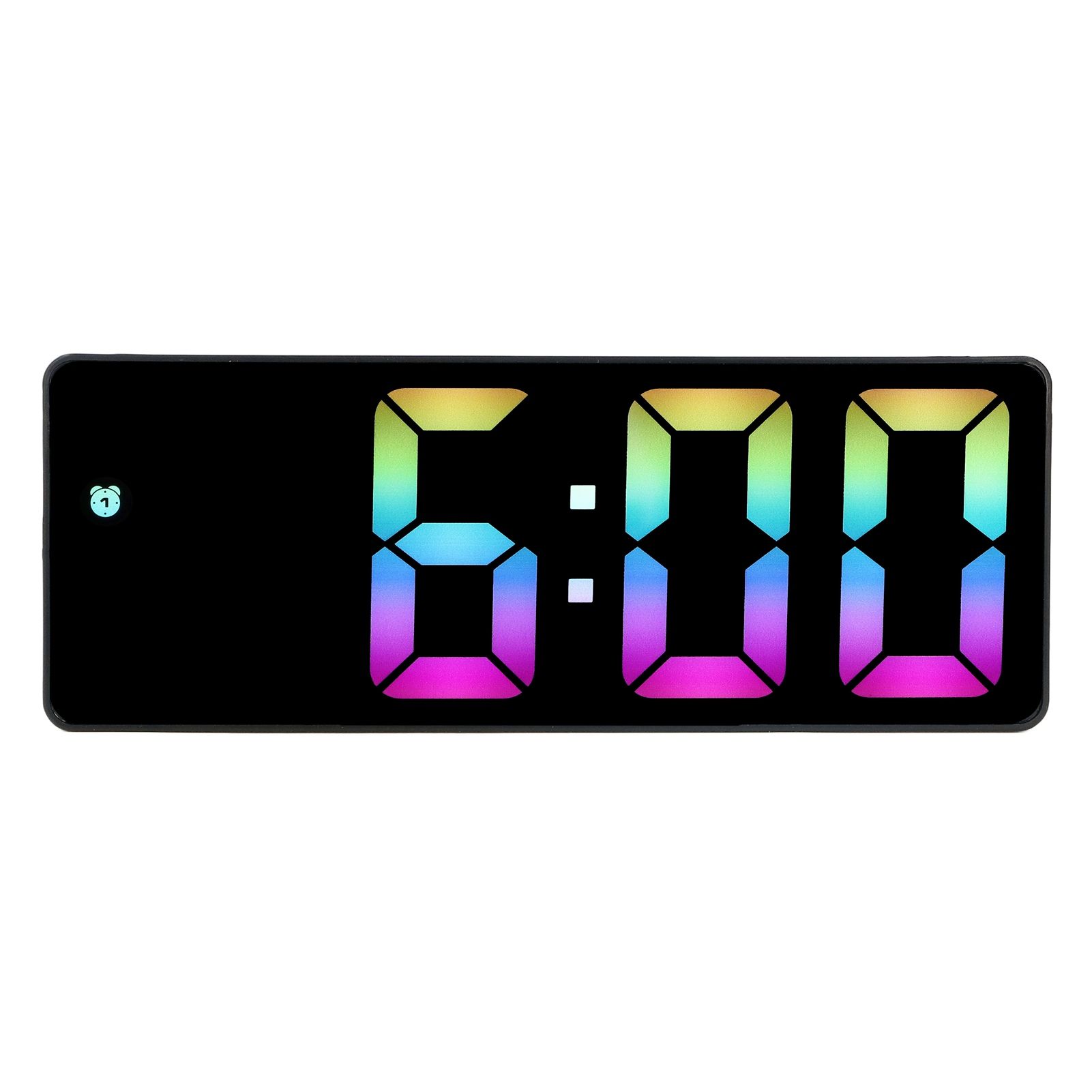 Colorful LED Digital Alarm Clock Large LED Screen Electronic Alarm Clock for view 3