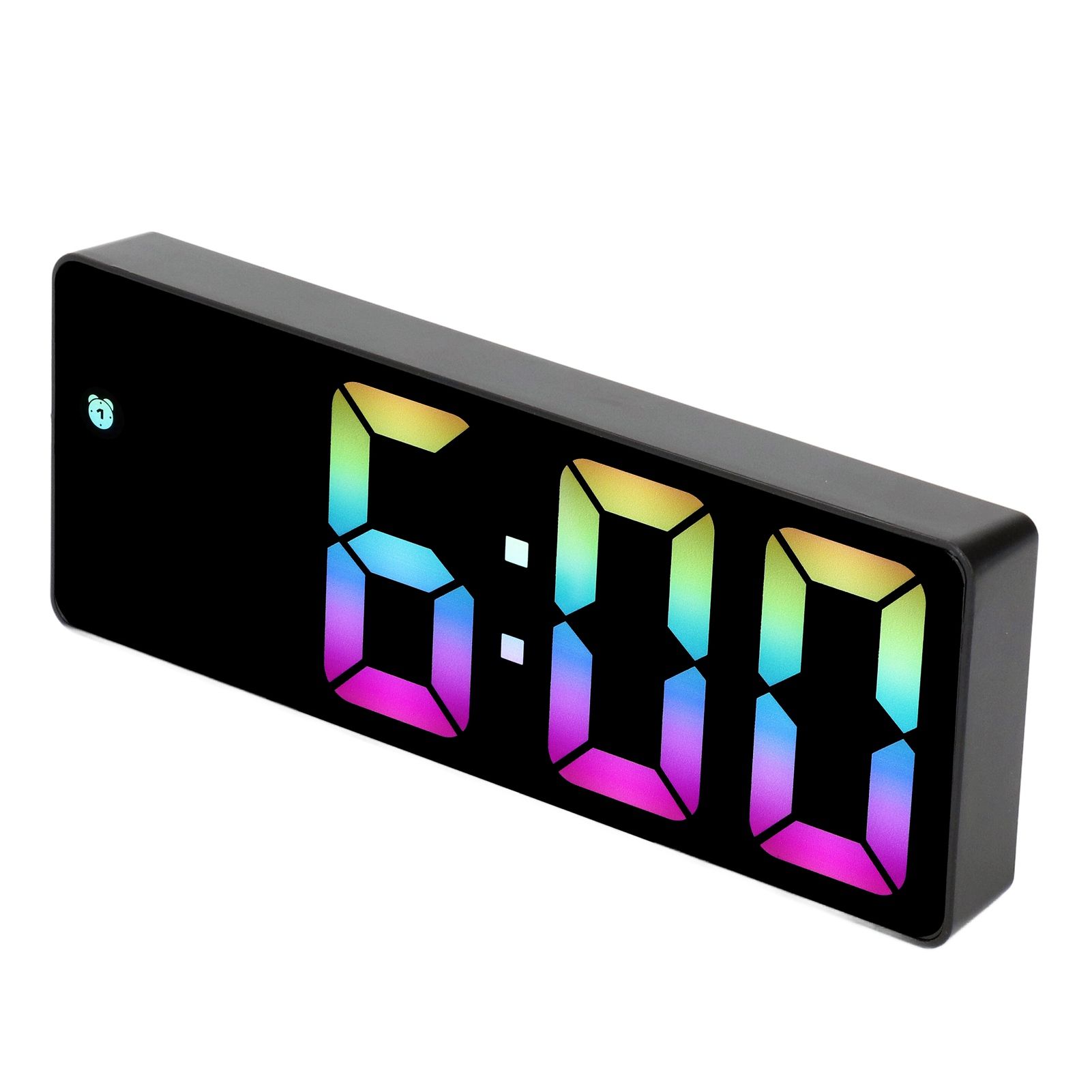 Colorful LED Digital Alarm Clock Large LED Screen Electronic Alarm Clock for view 5