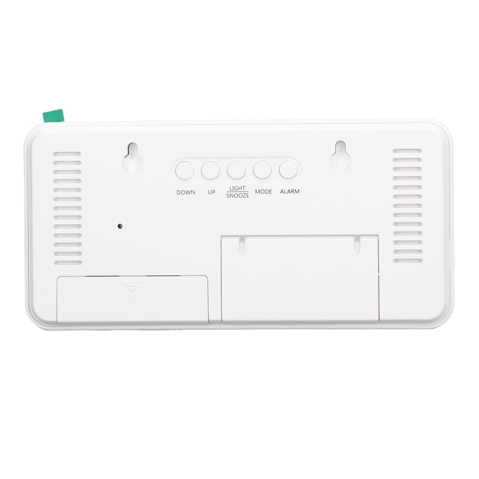 White Digital Alarm Clock with LED Mirror Screen Fashion Electronic Large view 2