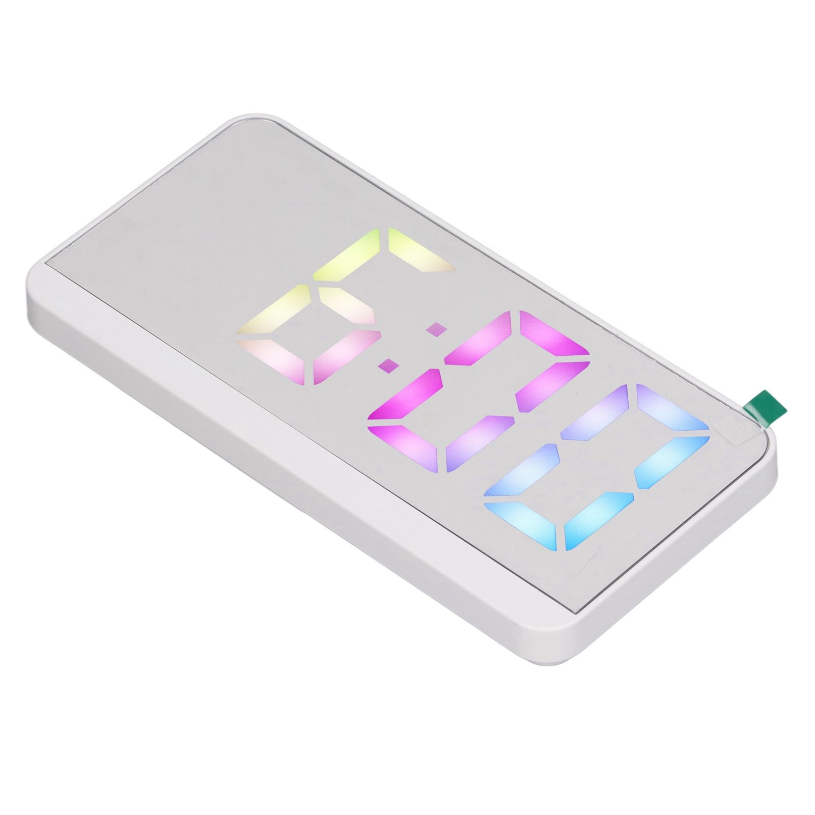 White Digital Alarm Clock with LED Mirror Screen Fashion Electronic Large view 9