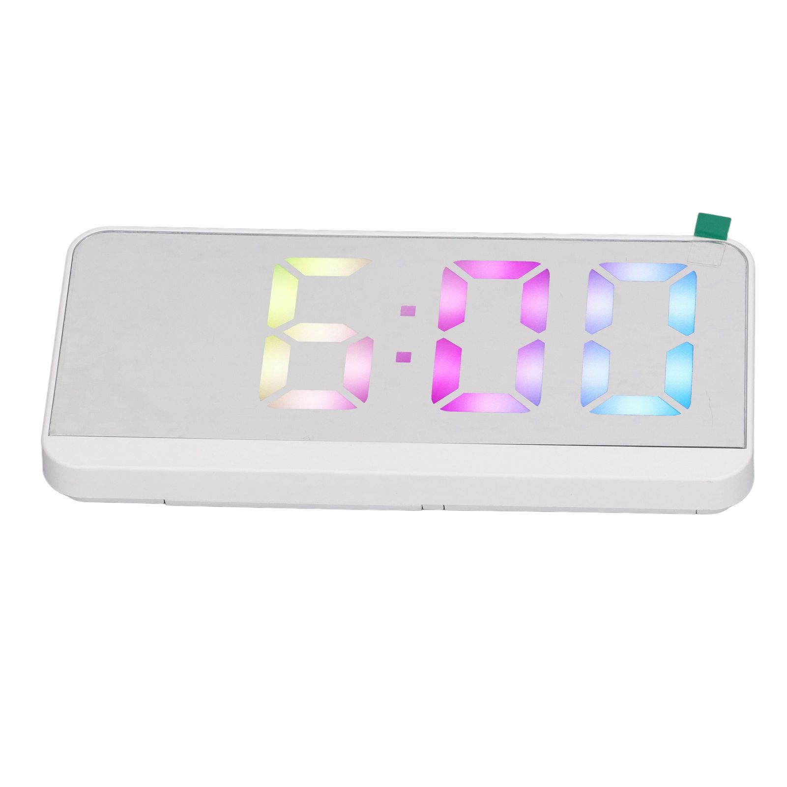 White Digital Alarm Clock with LED Mirror Screen Fashion Electronic Large view 10