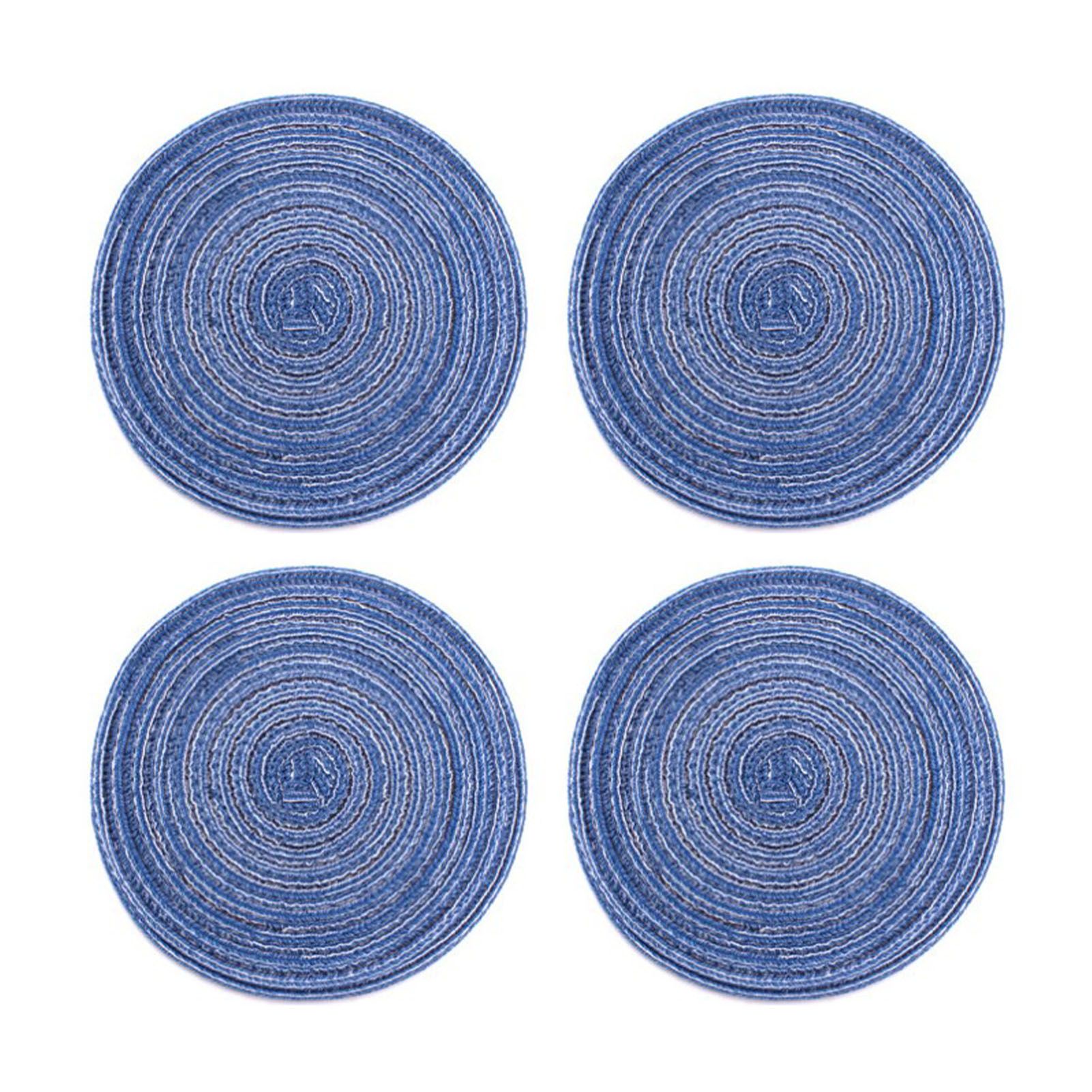 4Pcs Circular Cup Mat Braiding Heat Resistant Bowl Plate Mat Nordic Style — image 1