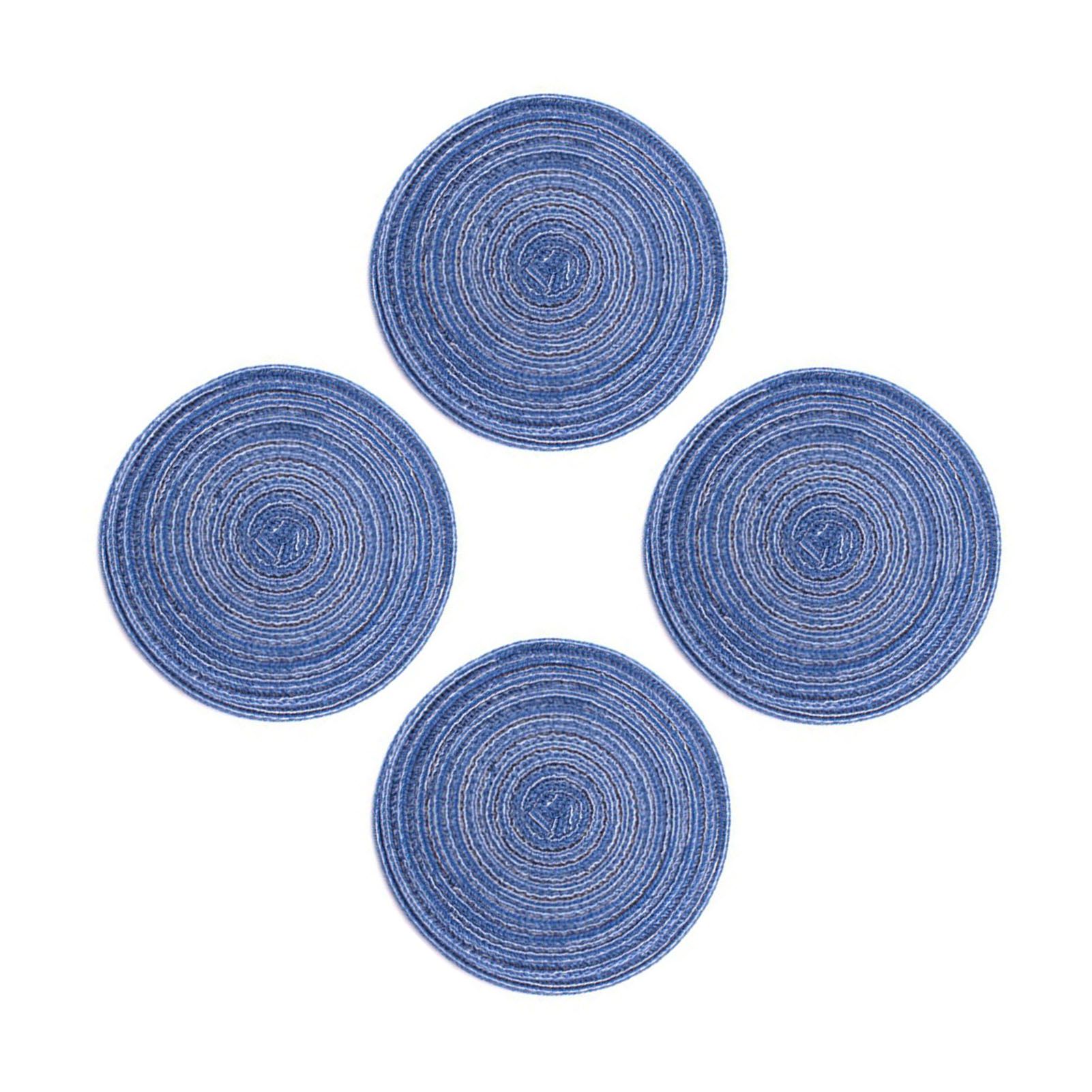 4Pcs Circular Cup Mat Braiding Heat Resistant Bowl Plate Mat Nordic Style view 2